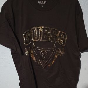 Guess Black T-Shirt with Gold Logo